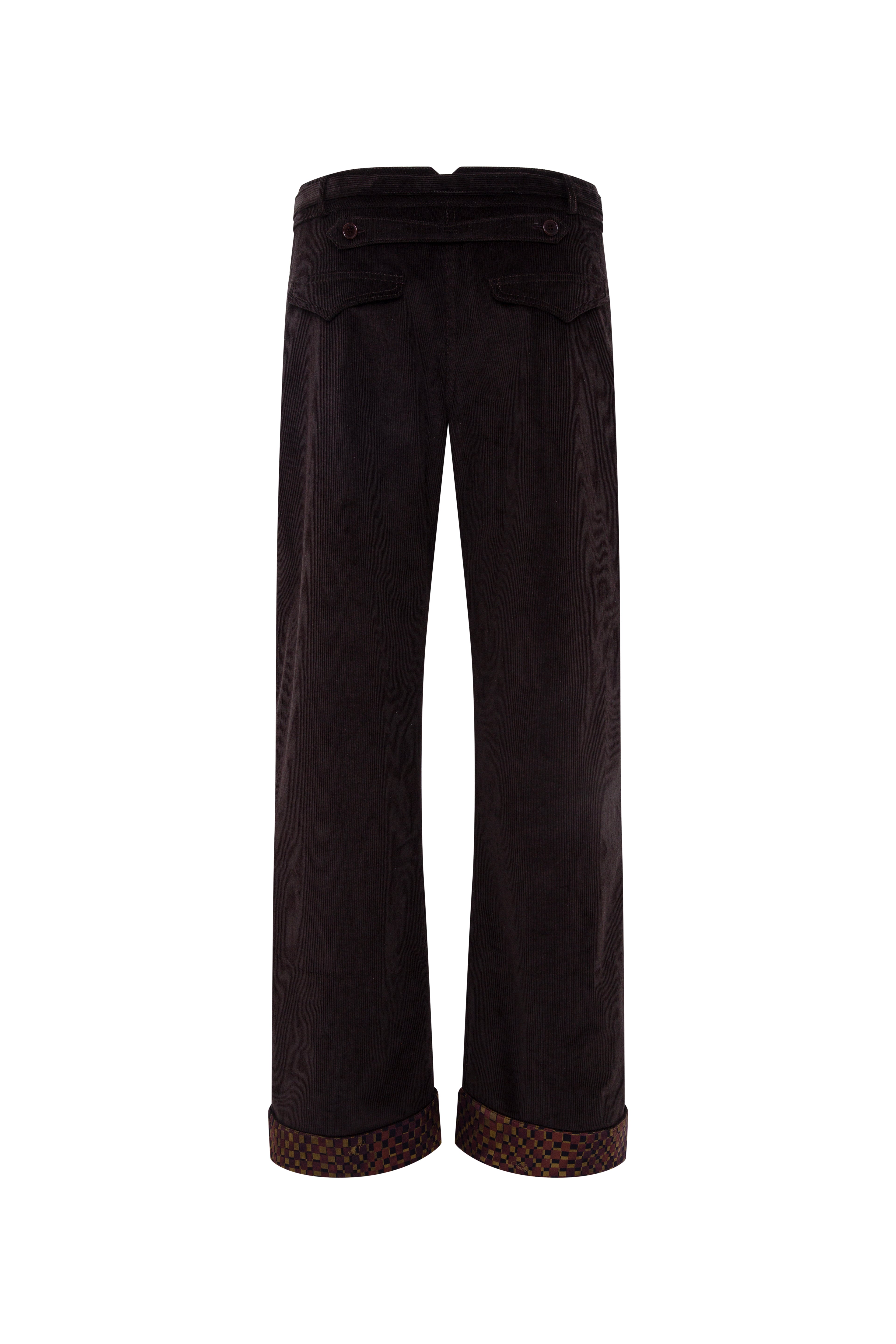 VERA - Low-rise corduroy pants with all-over embroidery