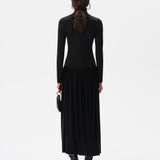 VESPER - High-neck button jersey dress