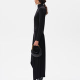 VESPER - High-neck button jersey dress