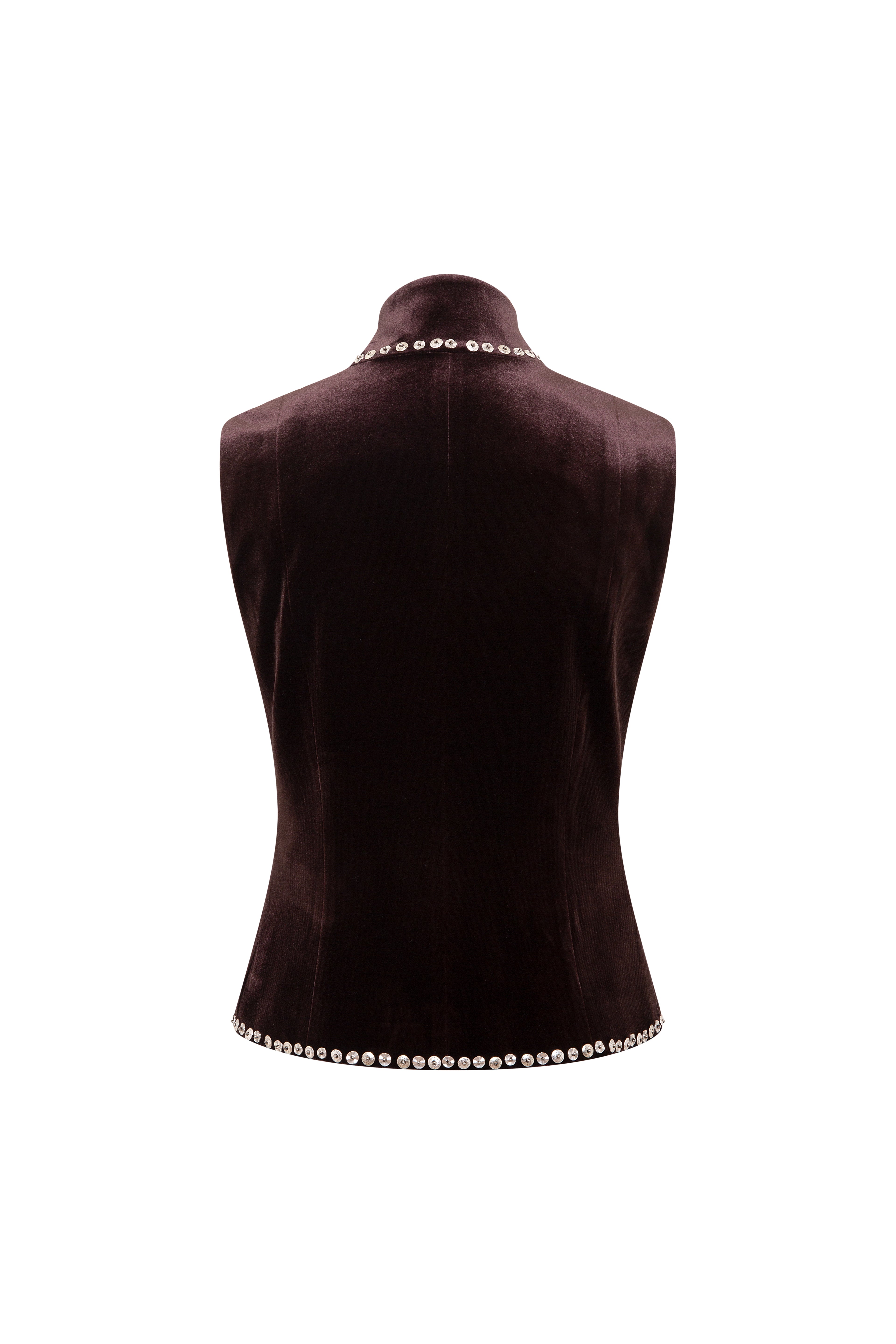 VEXA - Studded velvet zip vest
