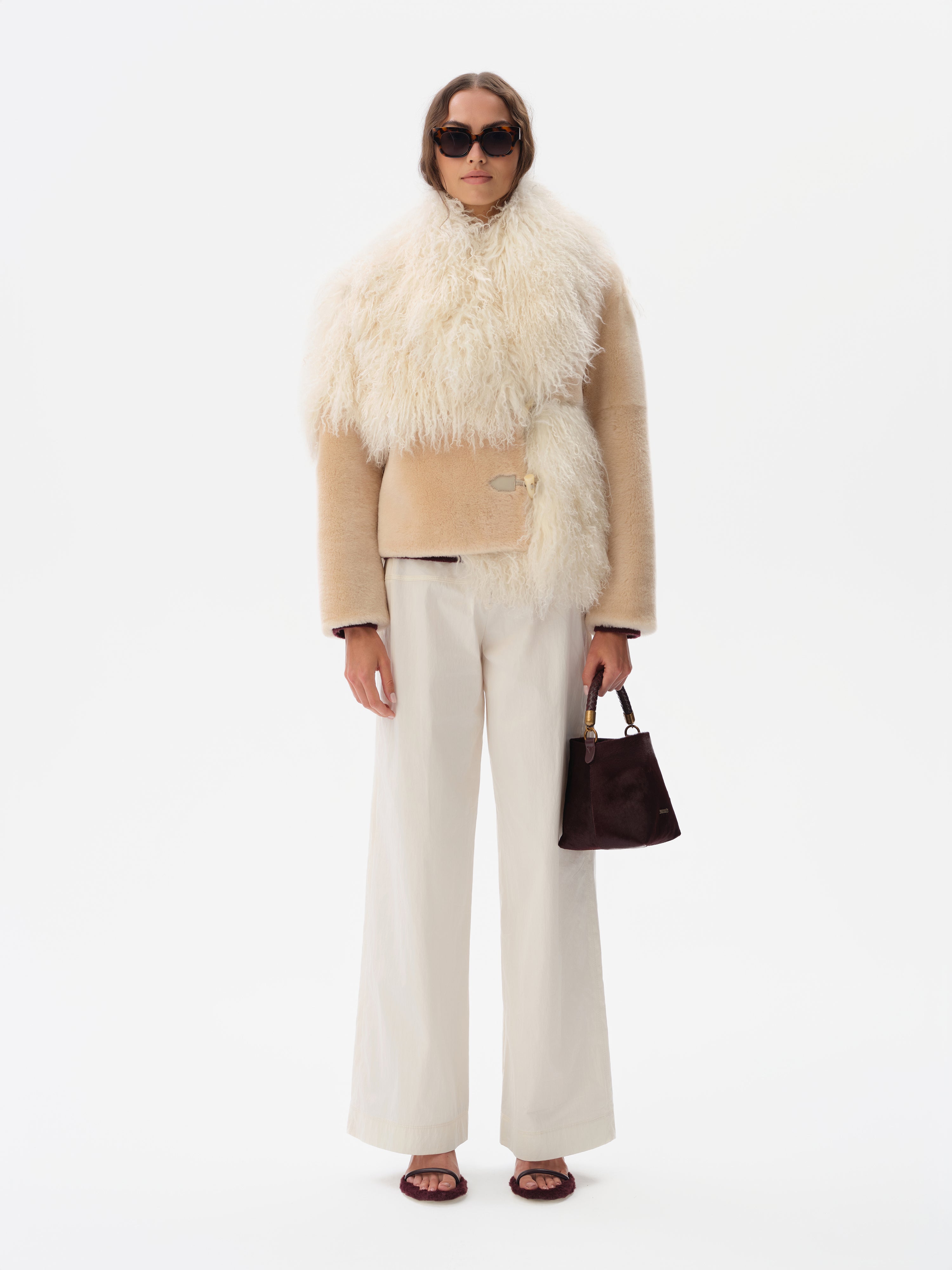 VIENNA - Oversized shearling jacket