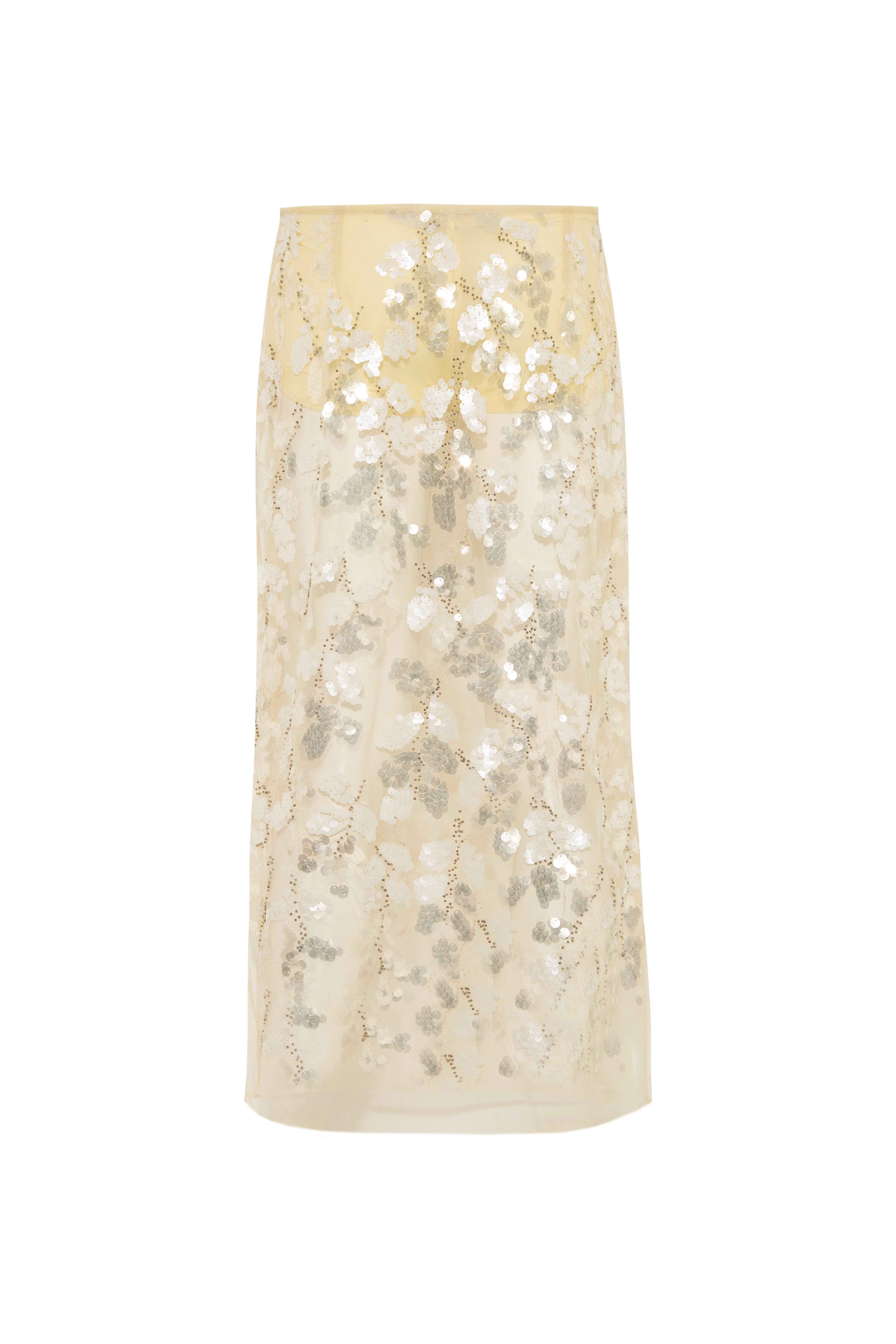 WELLS - Sequin-embellished sheer midi skirt with mini shorts