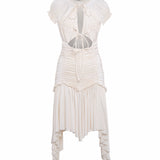 PENELOPE - Ruched asymmetric jersey dress
