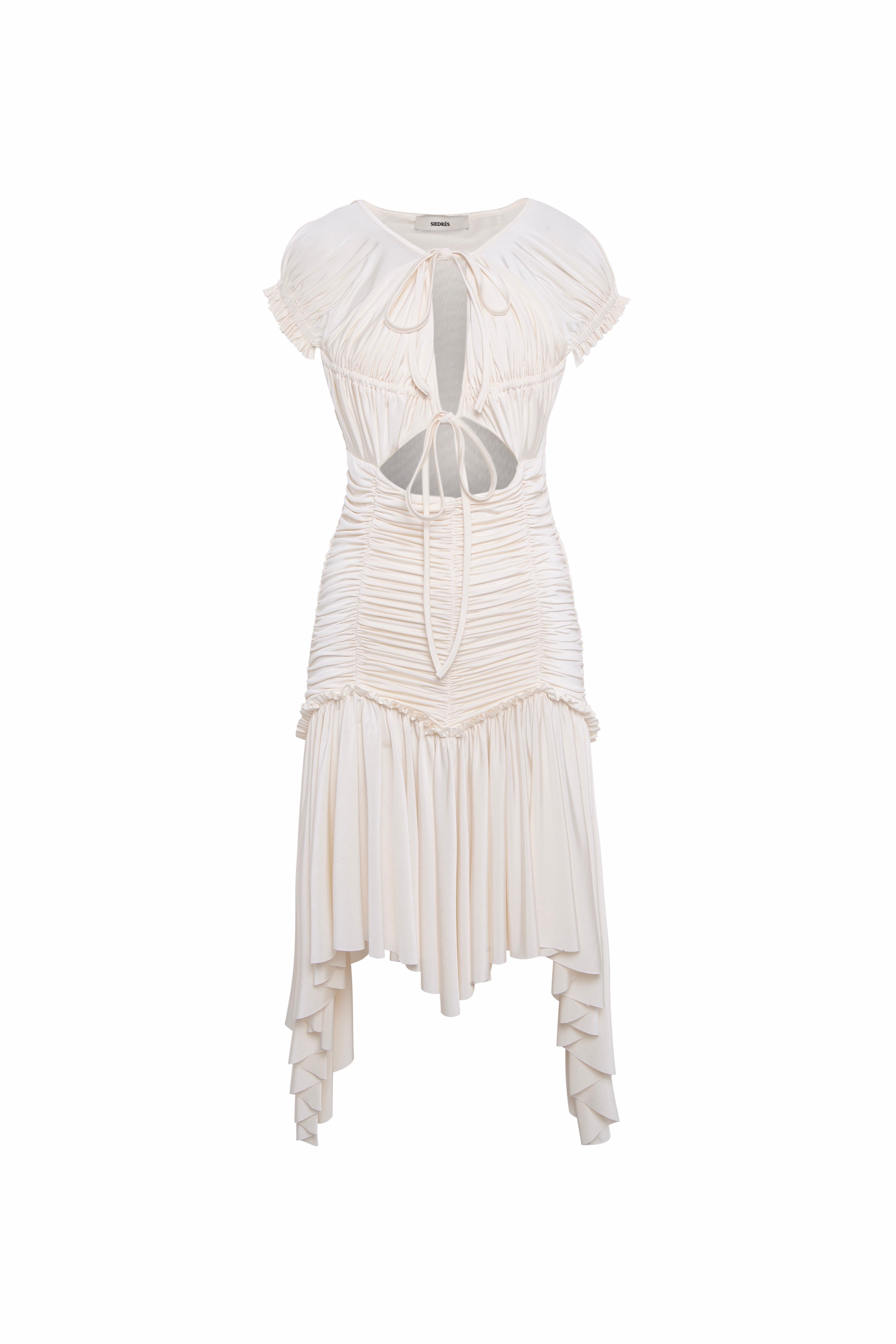 PENELOPE - Ruched asymmetric jersey dress