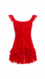 GEMMA - Mini dress with all-over ruched texture