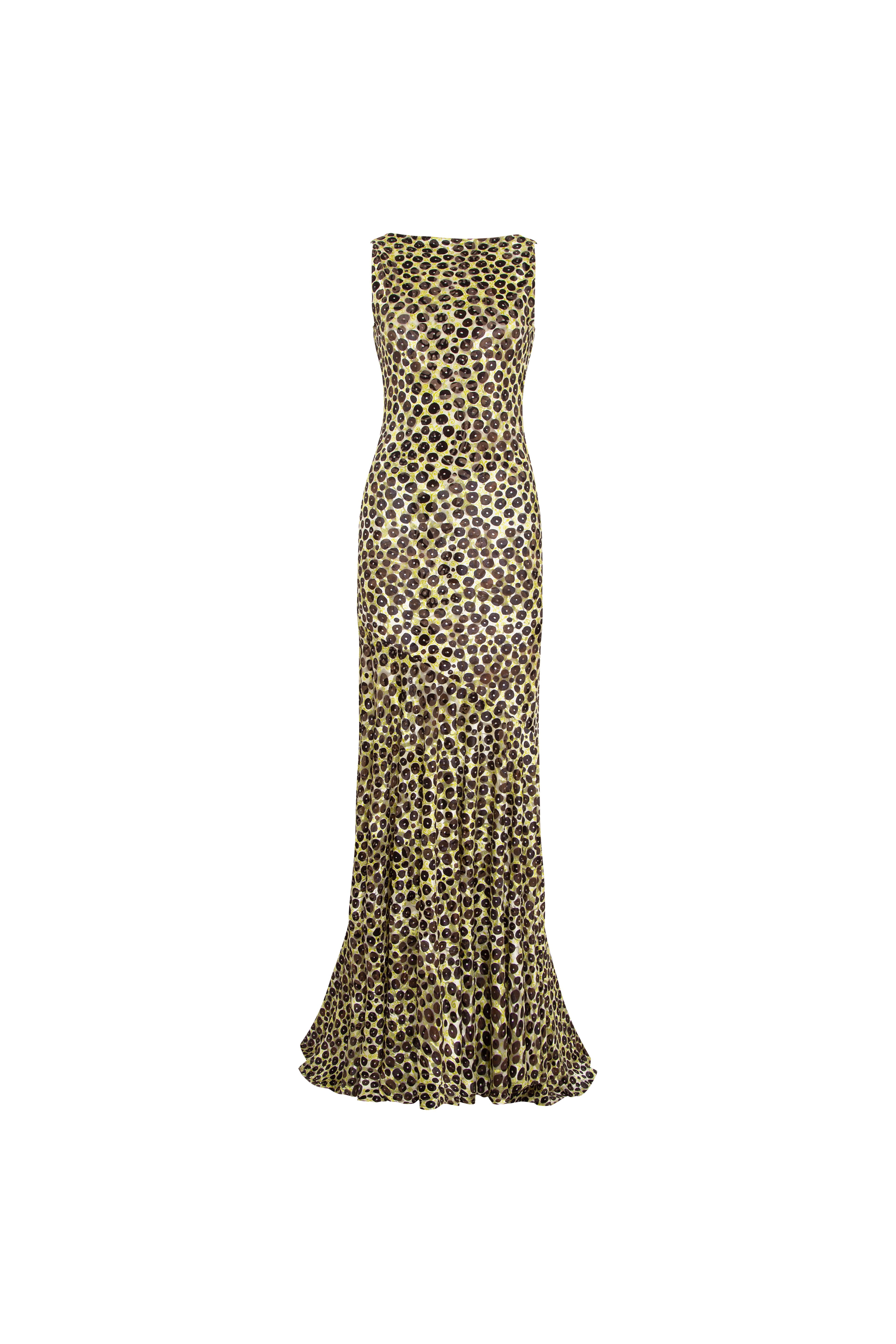 FENS - Open-back velvet devoré maxi dress