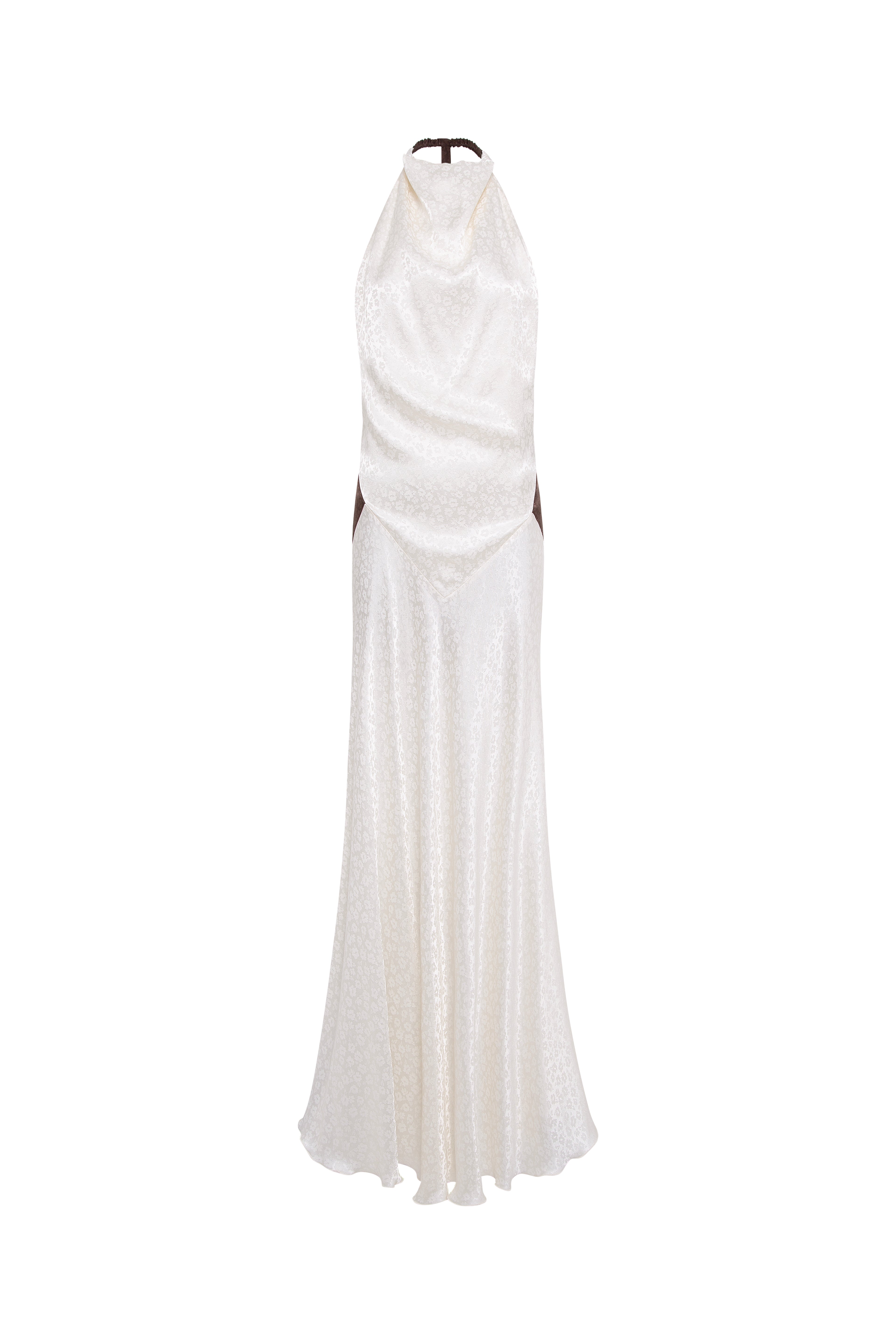 JEANNE - Jacquard satin halterneck dress