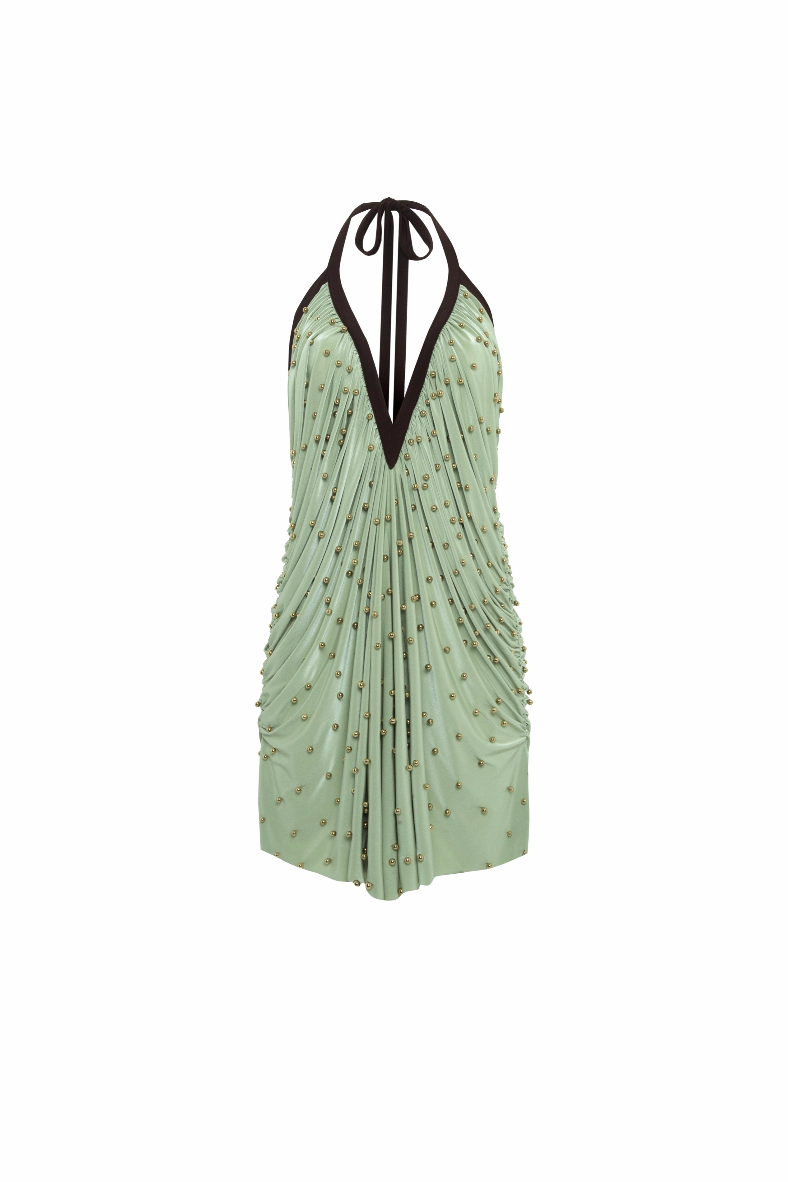 siedres halter dress Siedres Vesina Sequin-embellished Halter-neck Maxi Dress