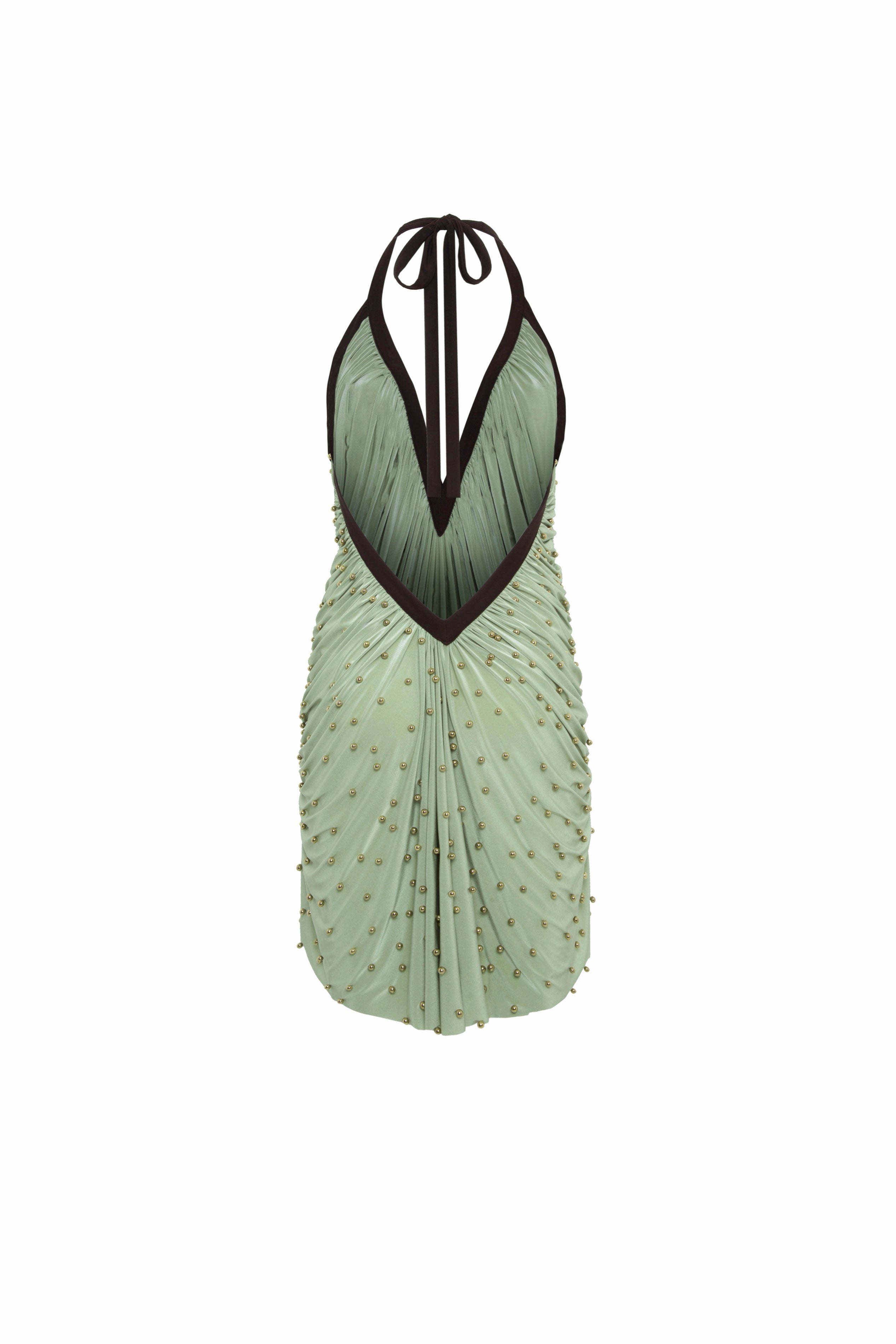siedrs clemens ruched satin mini dress Siedres Clemens Ruched Satin Mini Dress in Green