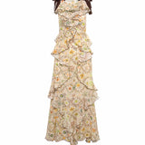 EFFIE - Ruffled printed organza dress