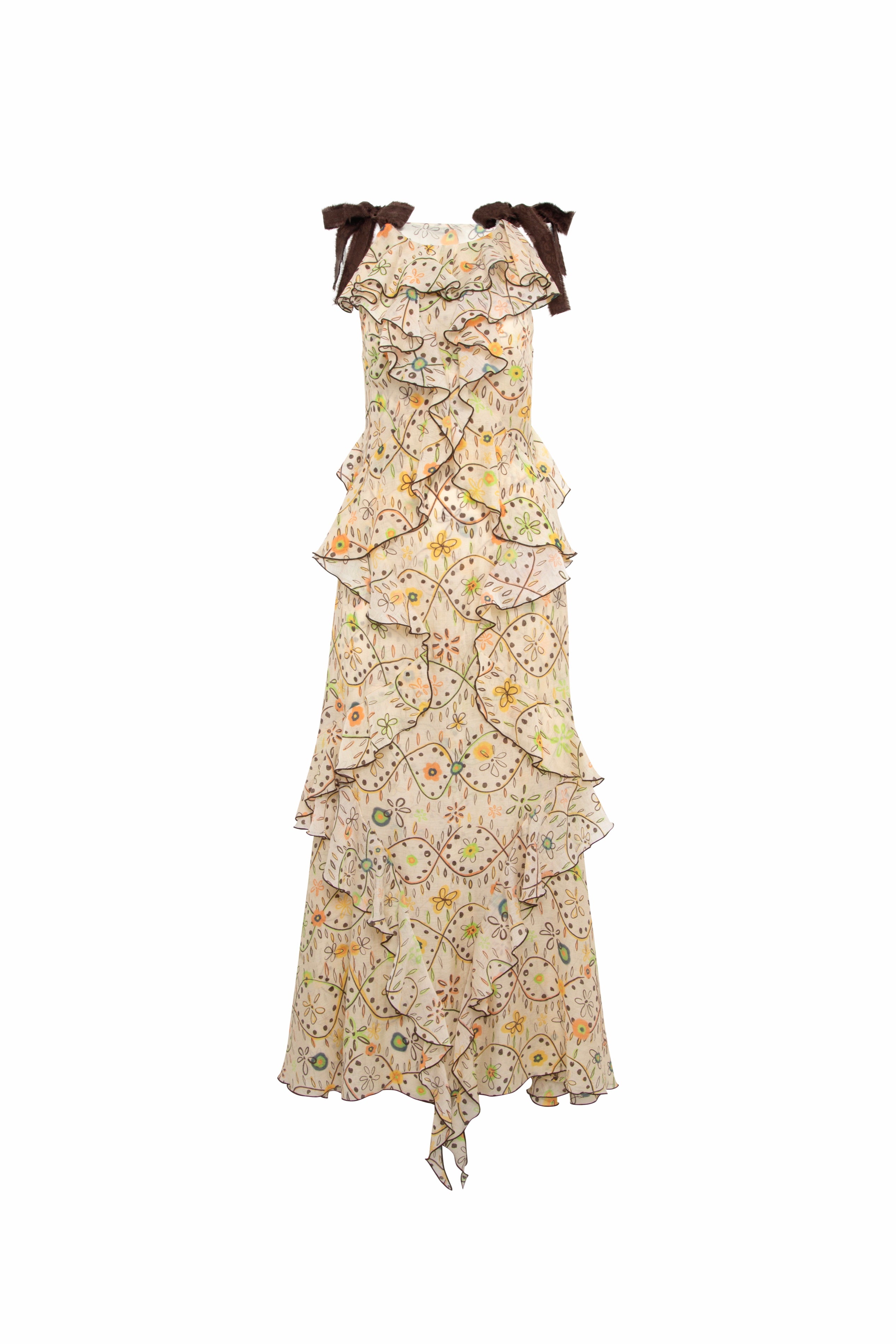 EFFIE - Ruffled printed organza dress