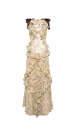 EFFIE - Ruffled printed organza dress