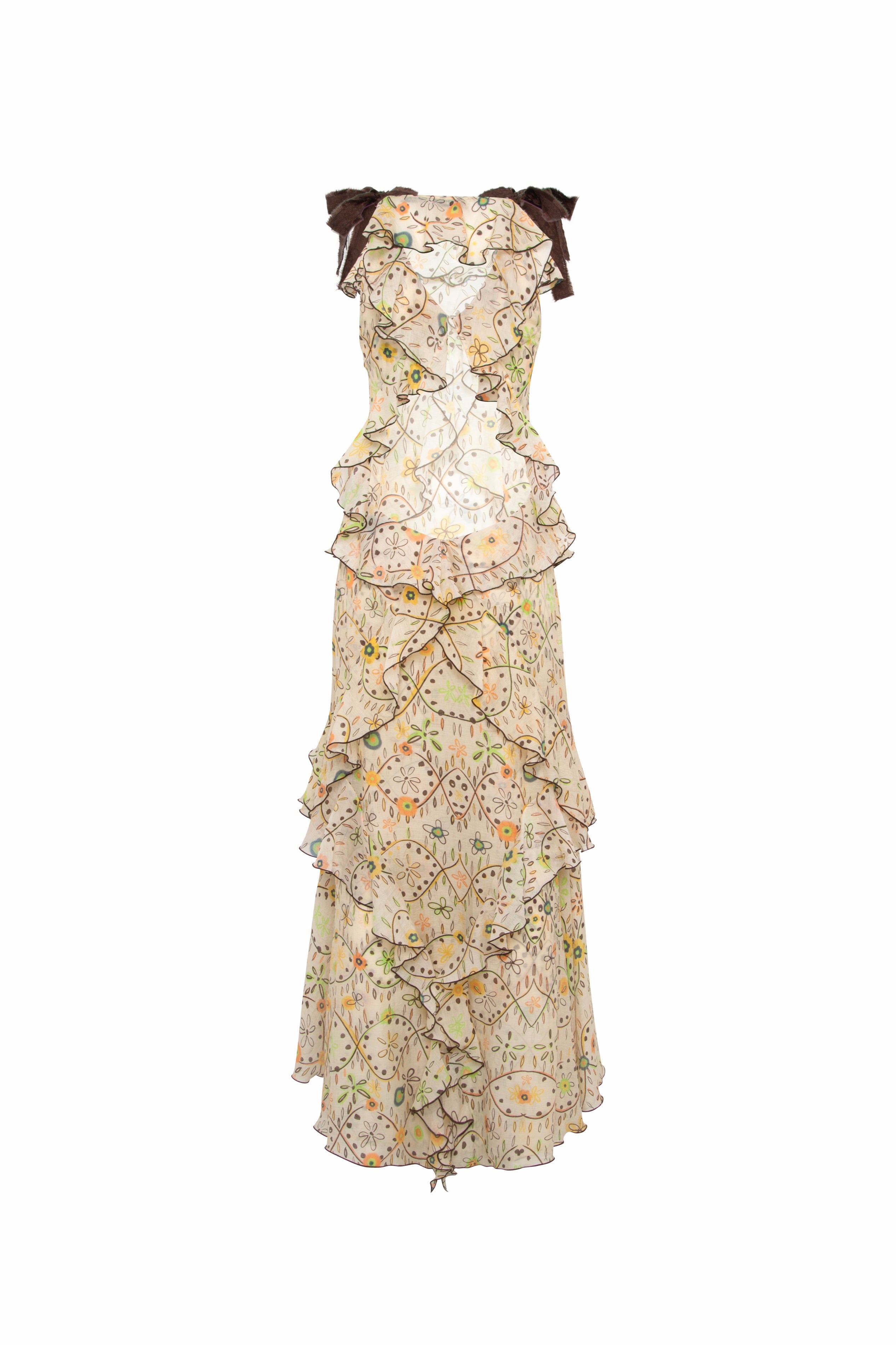 EFFIE - Ruffled printed organza dress