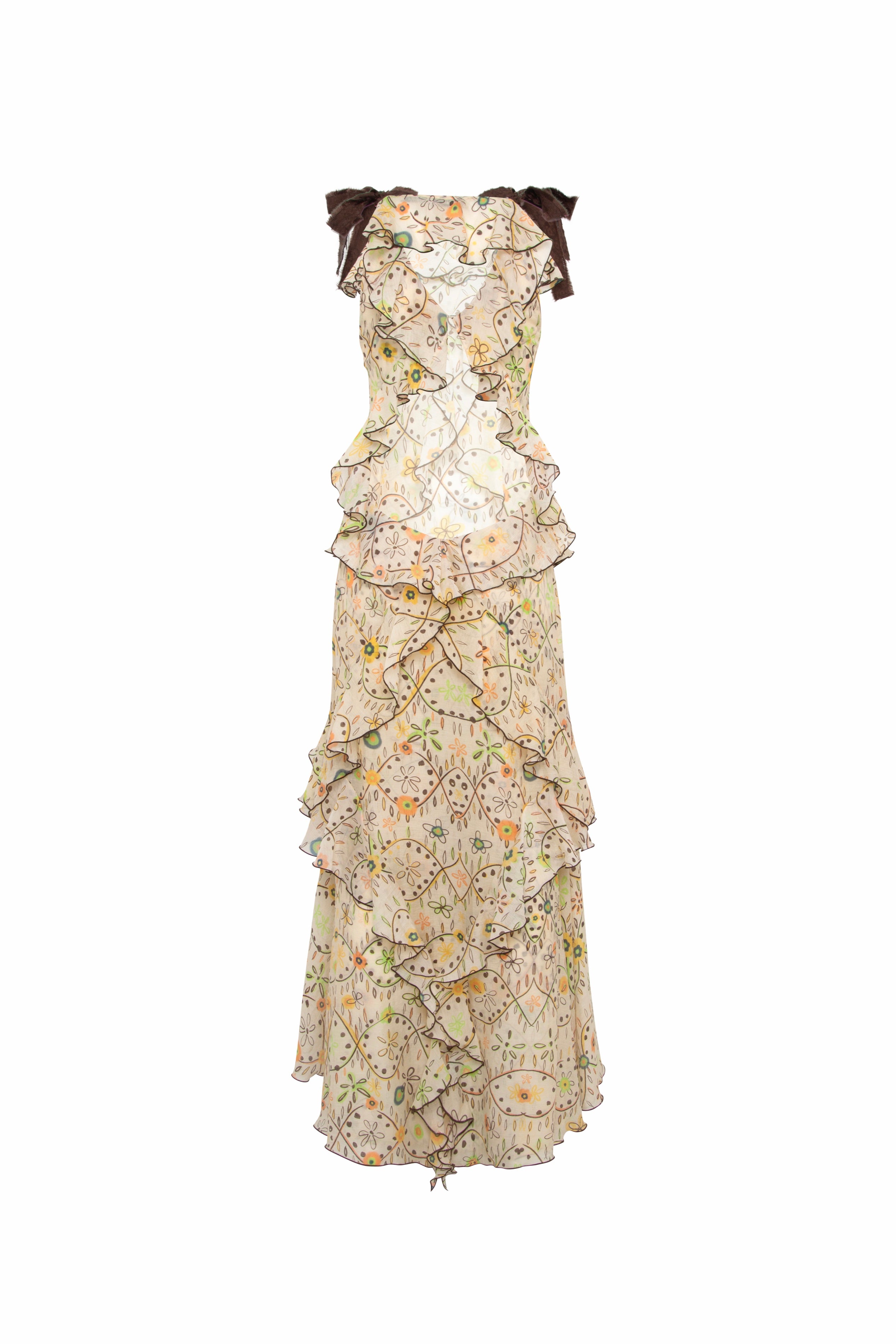 EFFIE - Ruffled printed organza dress
