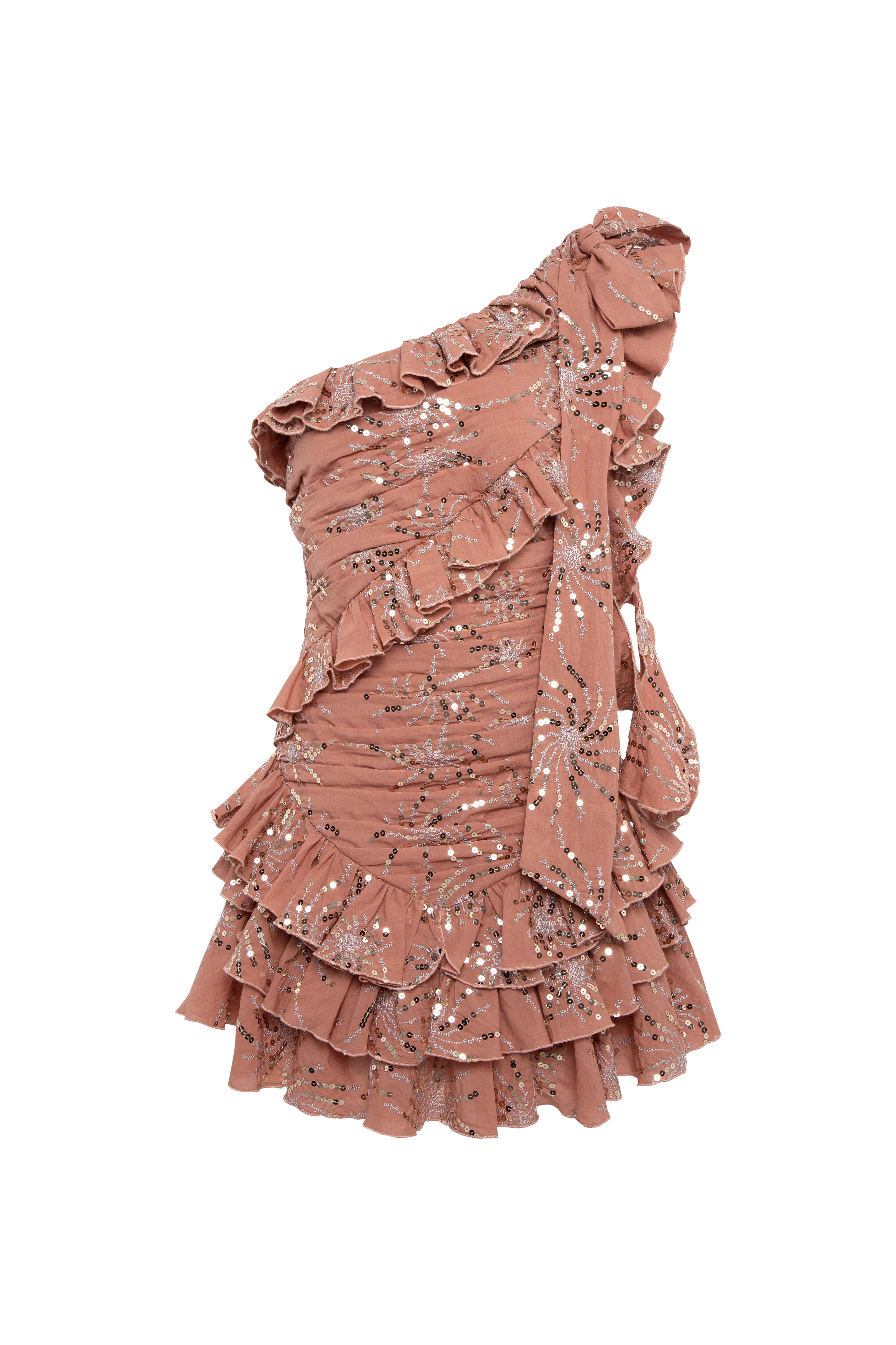 FRILLA - Sequined ruffled mini dress