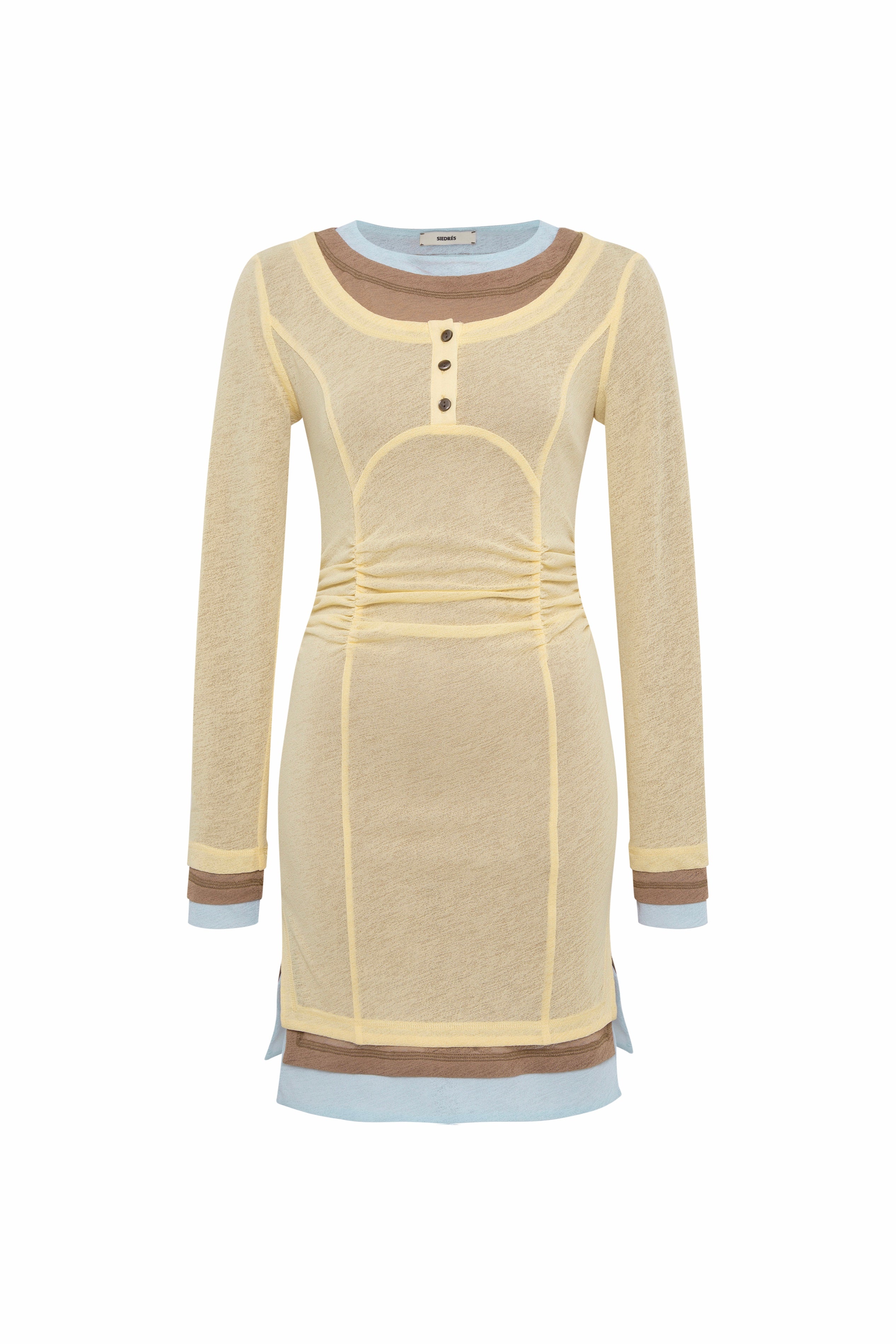LYNA - Contrast layered mesh mini dress