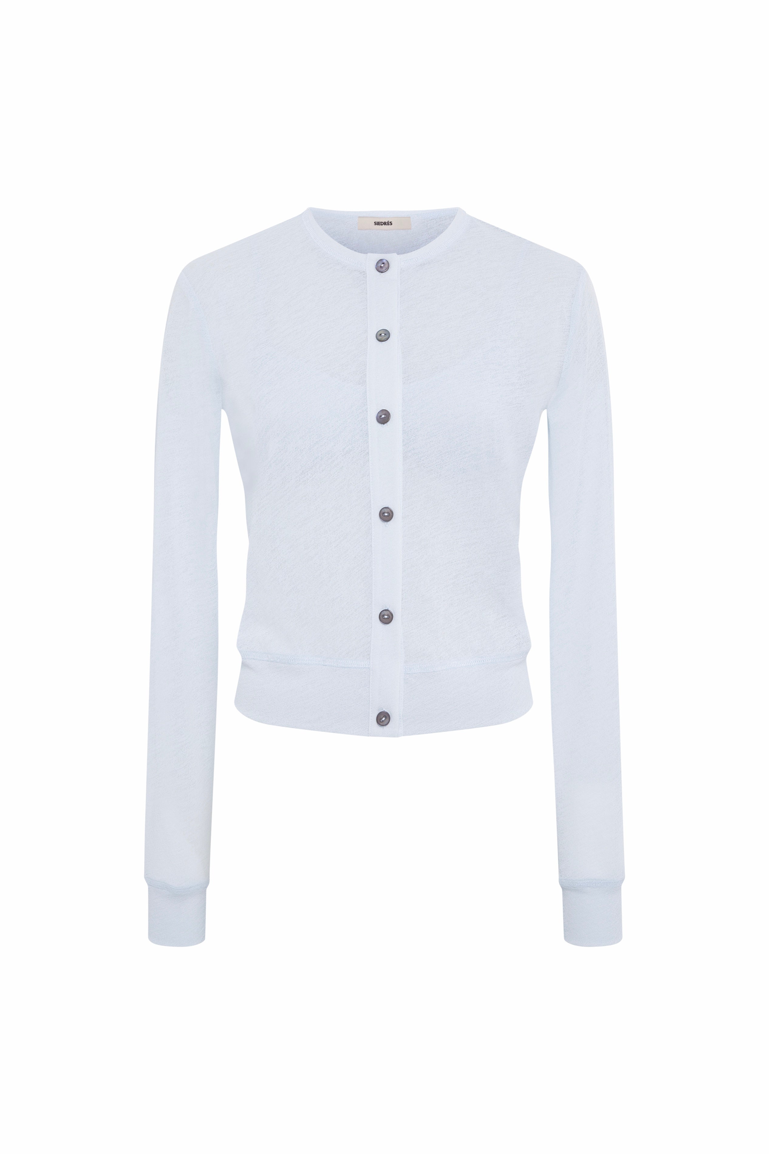 POLI - Crewneck button-up cardigan with matching bralette