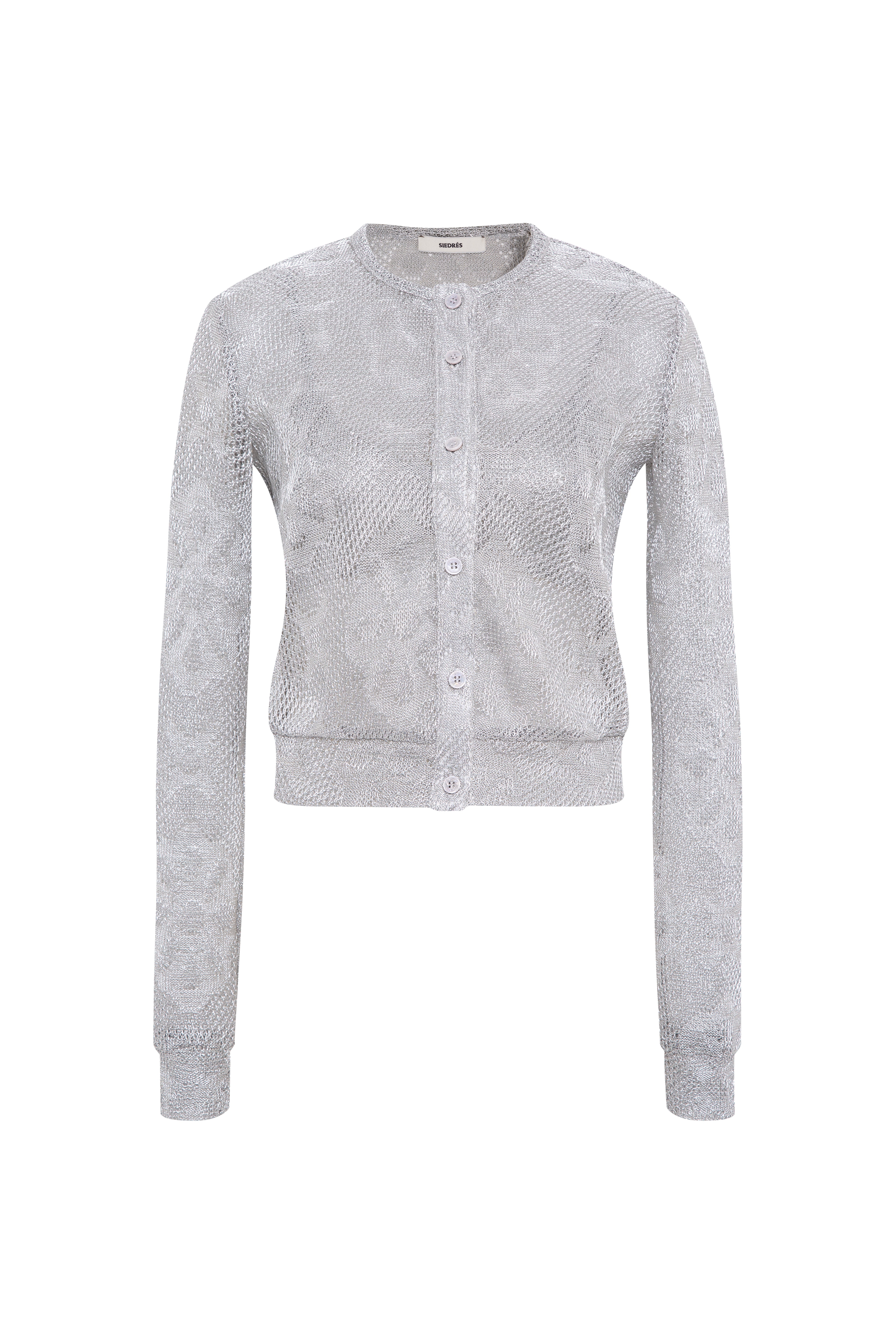 POLI - Metallic knit cardigan with matching bralette