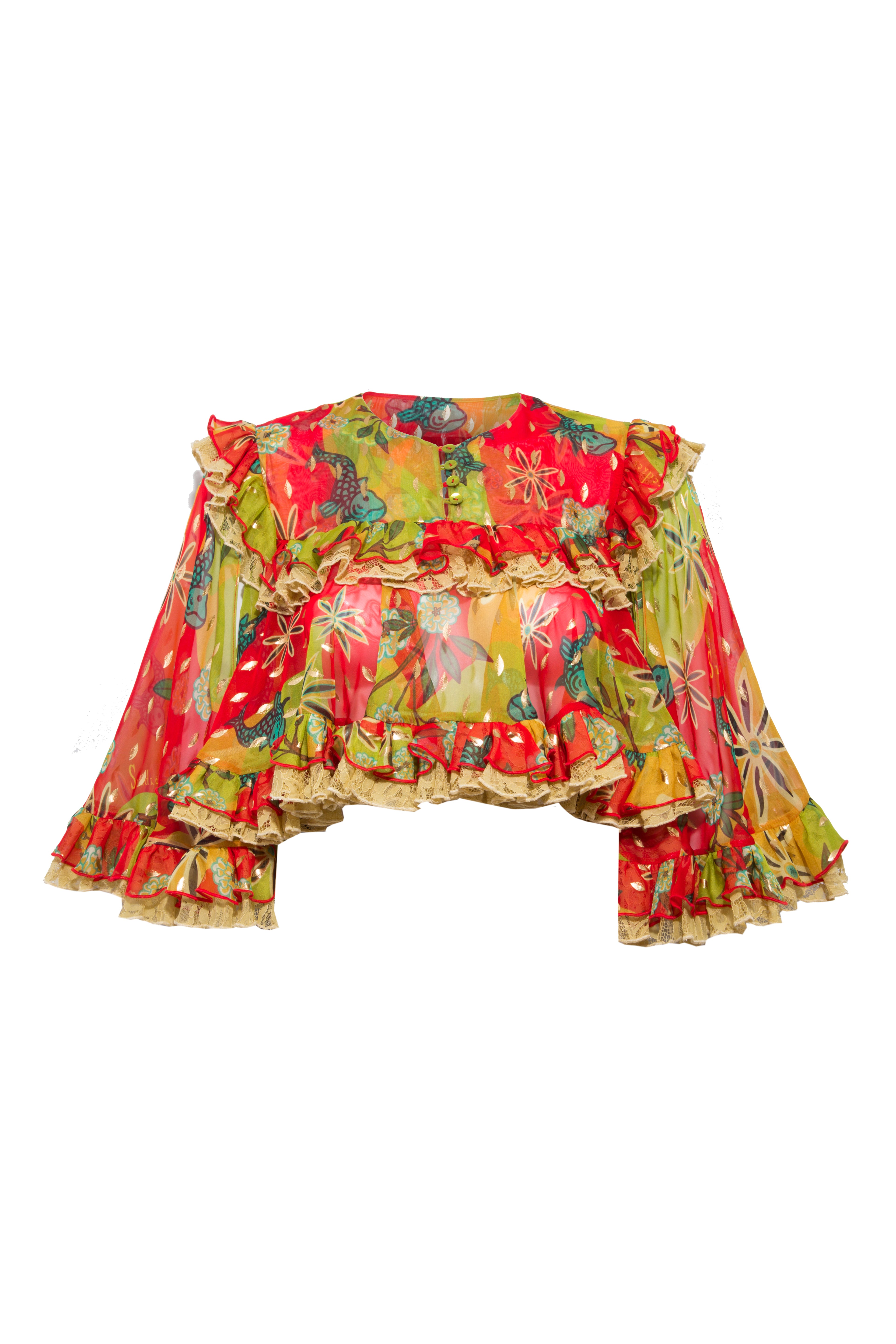ROSA - Printed ruffle blouse