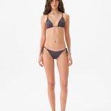 GIA - Printed triangle bikini top with beaded straps