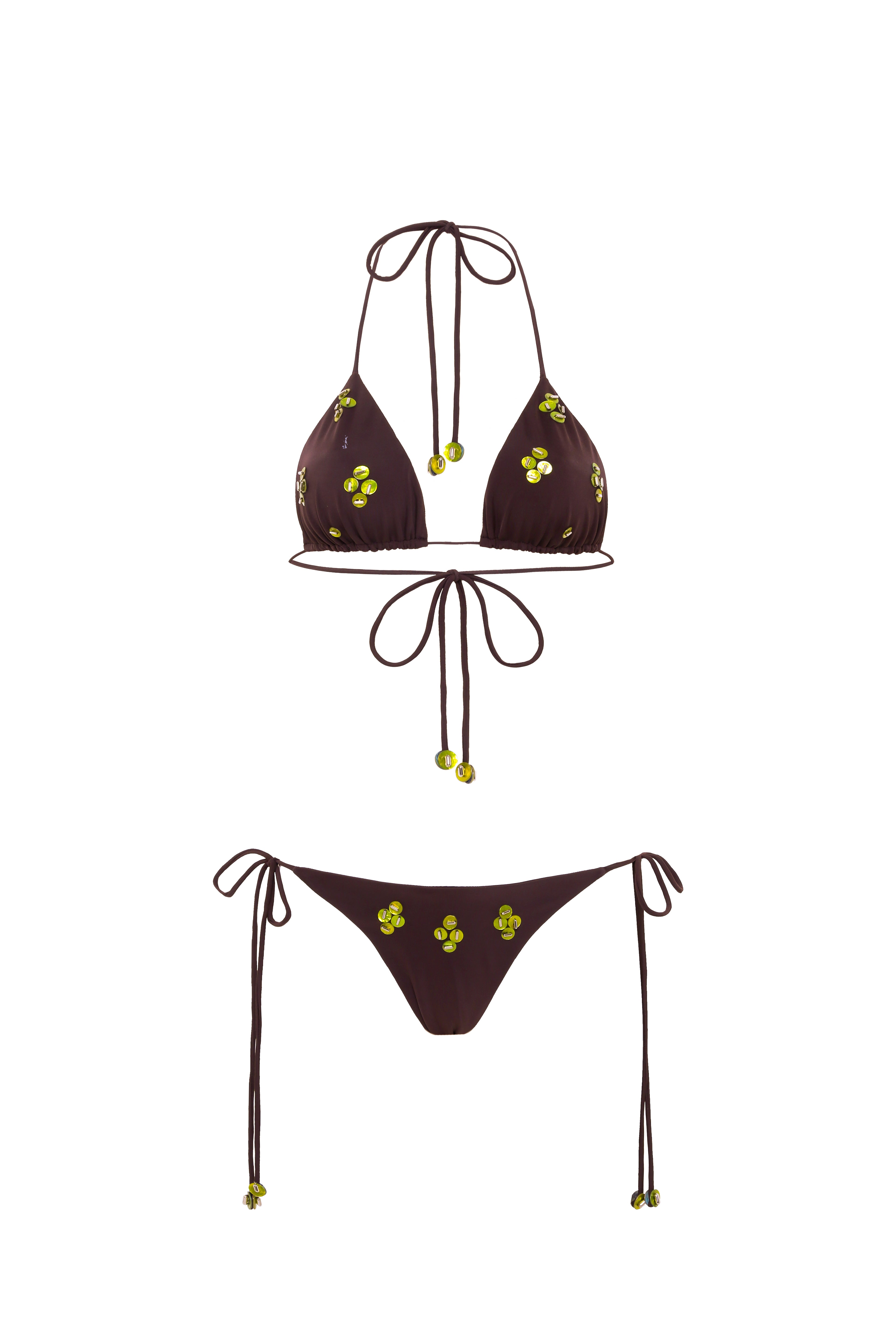 JUNIPER - Embellished triangle bikini top