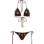 ROM - Tie-detailed embellished low-rise bikini briefs