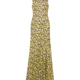 FENS - Floral print open-back mesh maxi dress