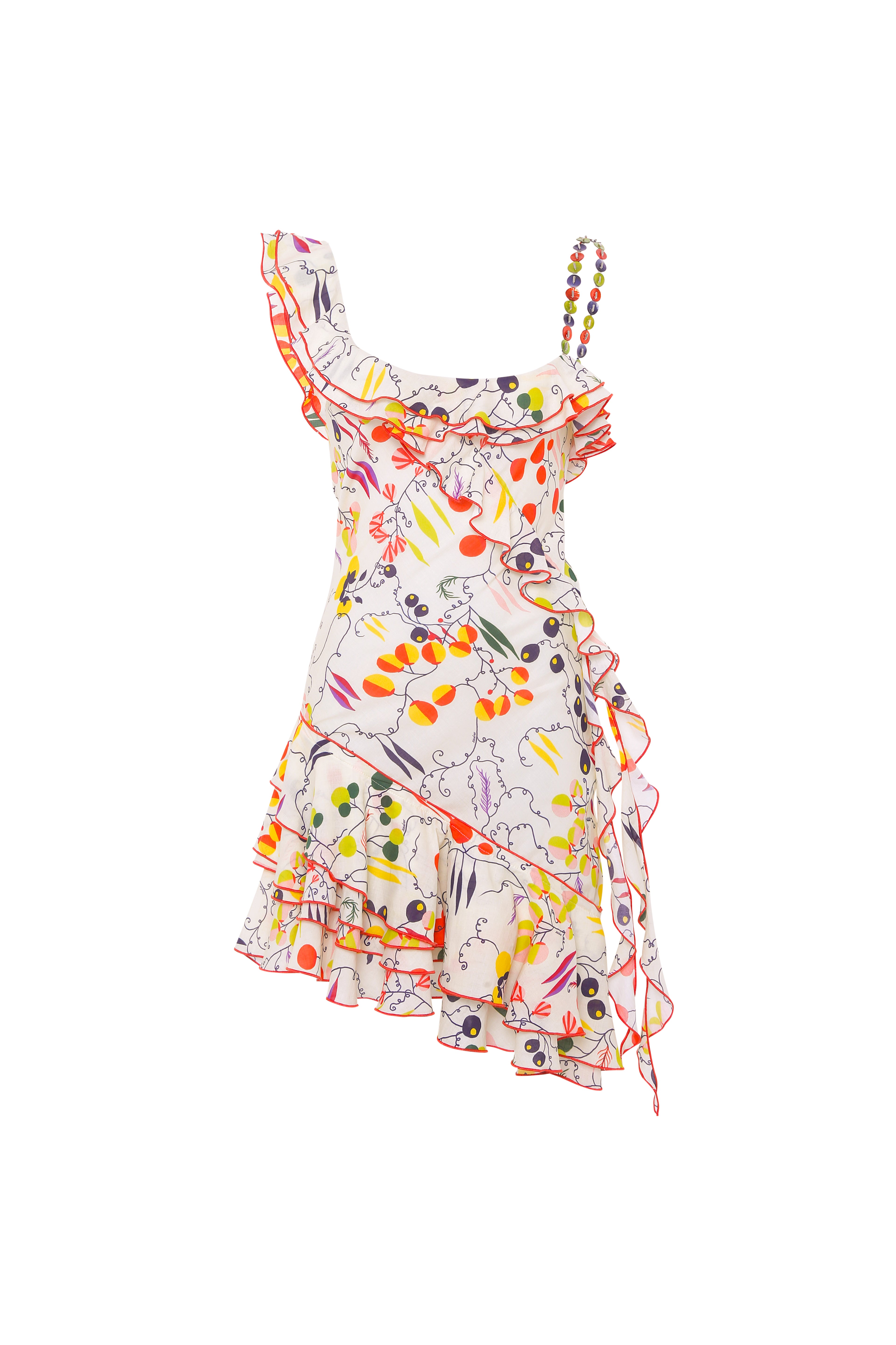 MIMIKA - Printed mini dress with ruffle detailing