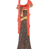 MONICA - Ruffled voile maxi dress with scarf detail
