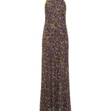 CHARLOTTE - Floral print open-back maxi voile dress