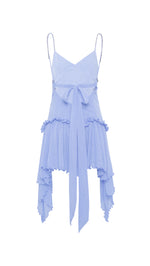 JAZ - Ruched v-neck mini dress with sequin-embroidery