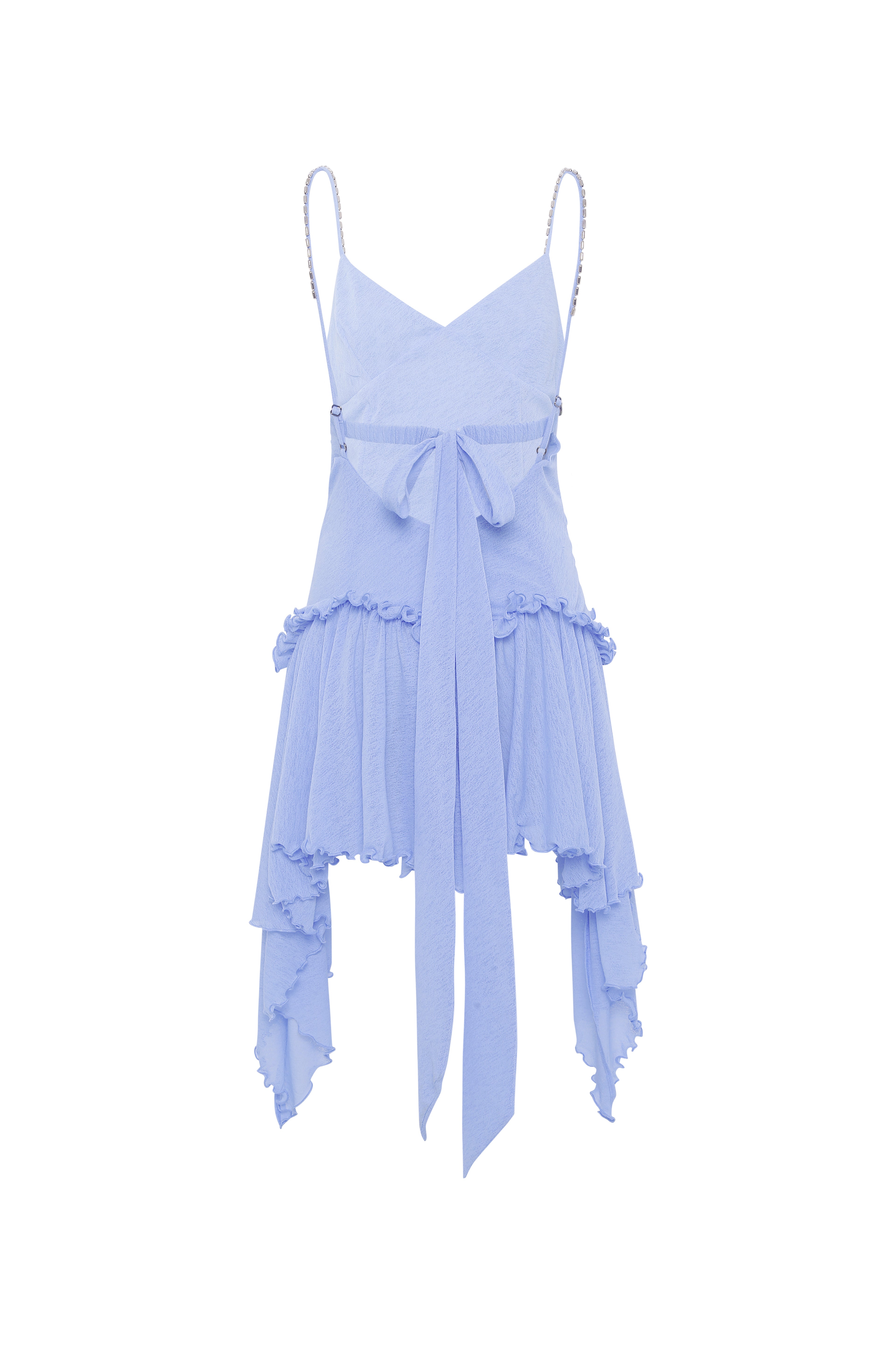 JAZ - Ruched v-neck mini dress with sequin-embroidery