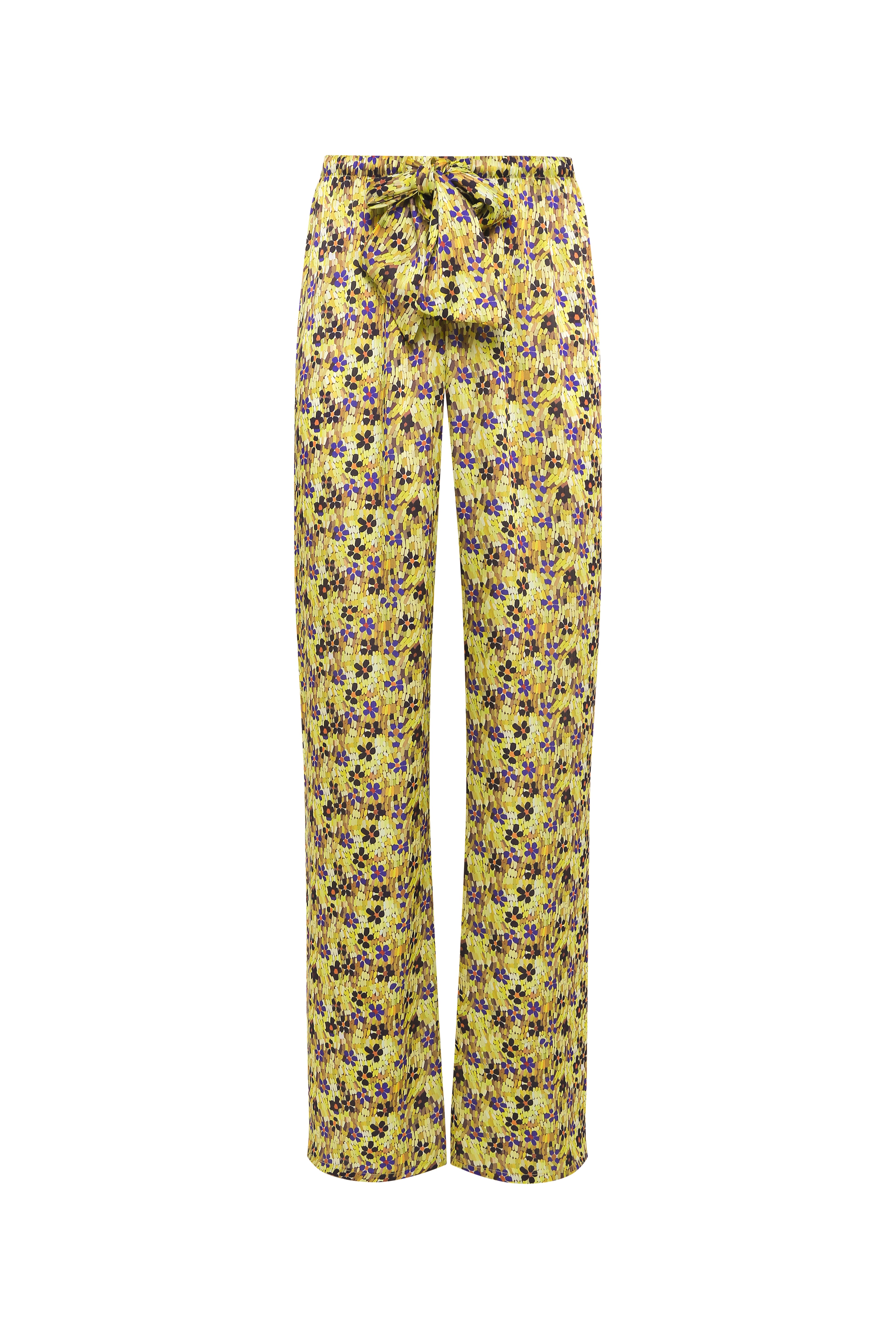 MANOCE - Front tie satin wide-leg pants