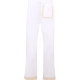 SAVINA - Lace trimmed drawstring cotton pants with fringed hems