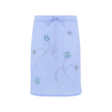 LIZ - Embroidered semi sheer mesh midi skirt
