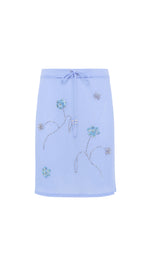 LIZ - Embroidered semi sheer mesh midi skirt