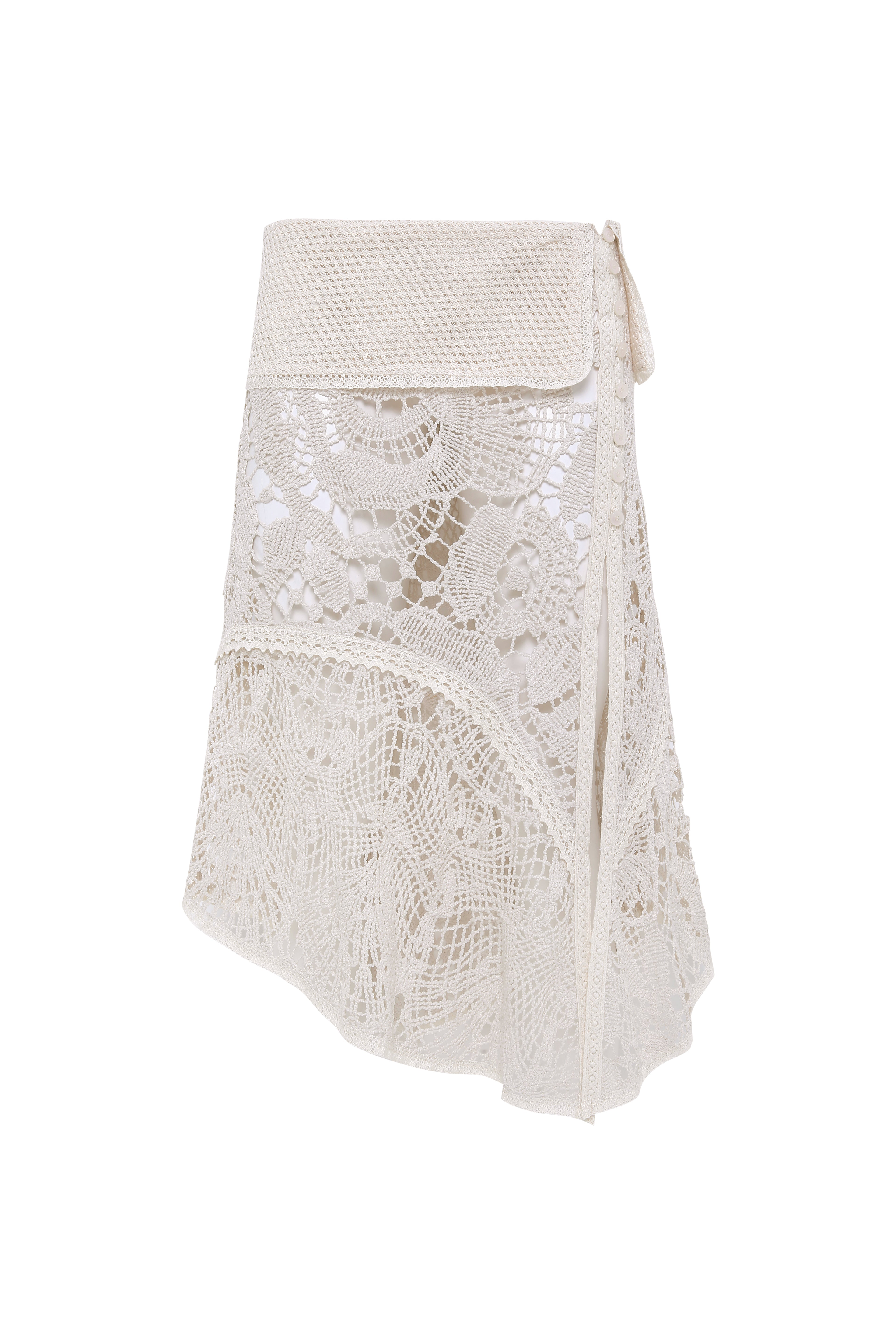 RITA - Crochet midi skirt with slit detail