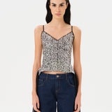 ZAYA - Embellished sequin top with a deep V neckline