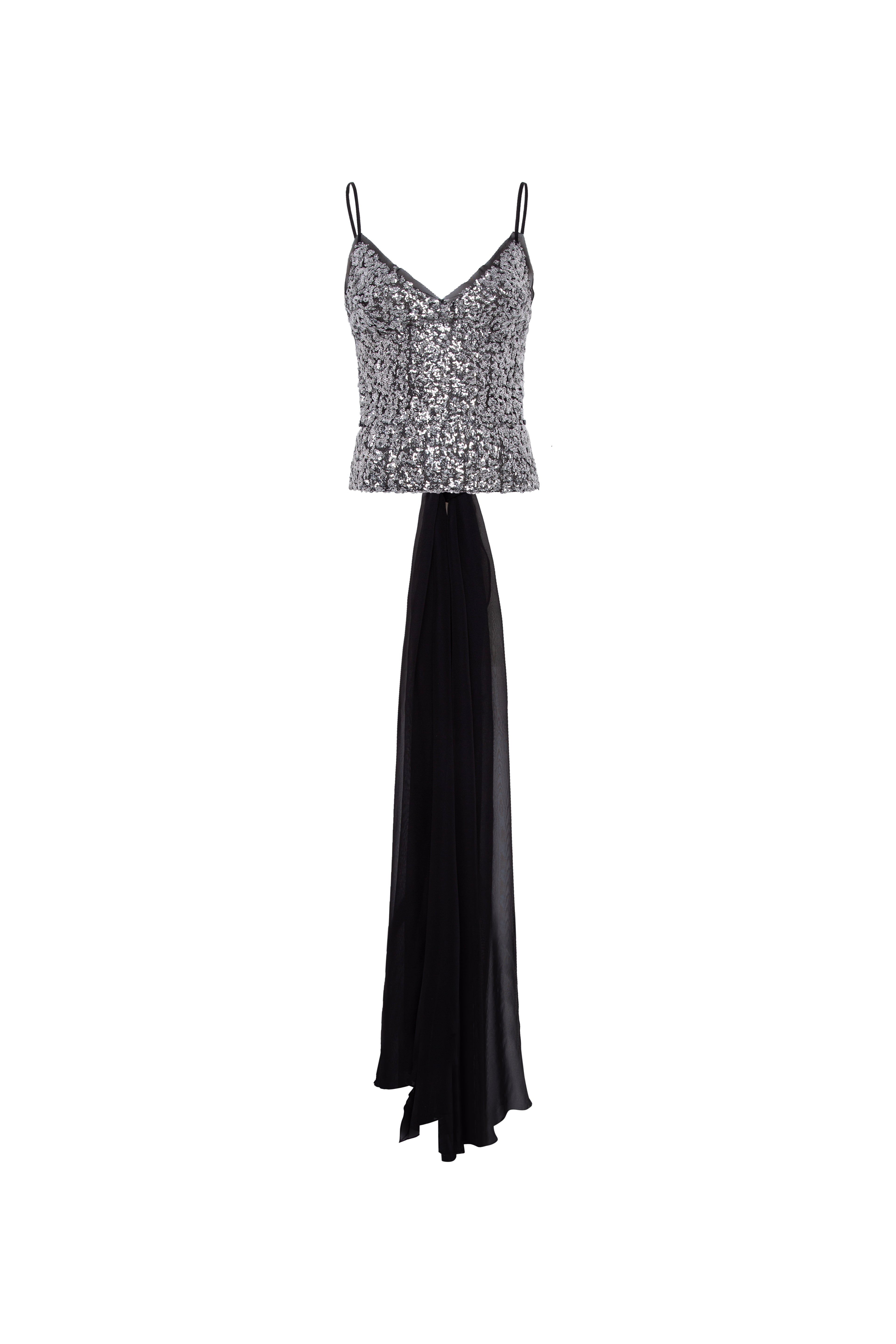 ZAYA - Embellished sequin top with a deep V neckline