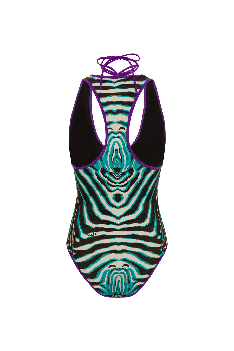 ZEBY - Printed halterneck swimsuit