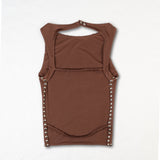 ZELNA - Fitted jersey top with stud details