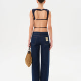 ZELNA - Fitted jersey top with stud details