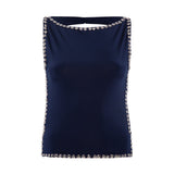 ZELNA - Fitted jersey top with stud details
