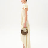 CHÉRIE SMALL - Suede hobo bag with metal top handle