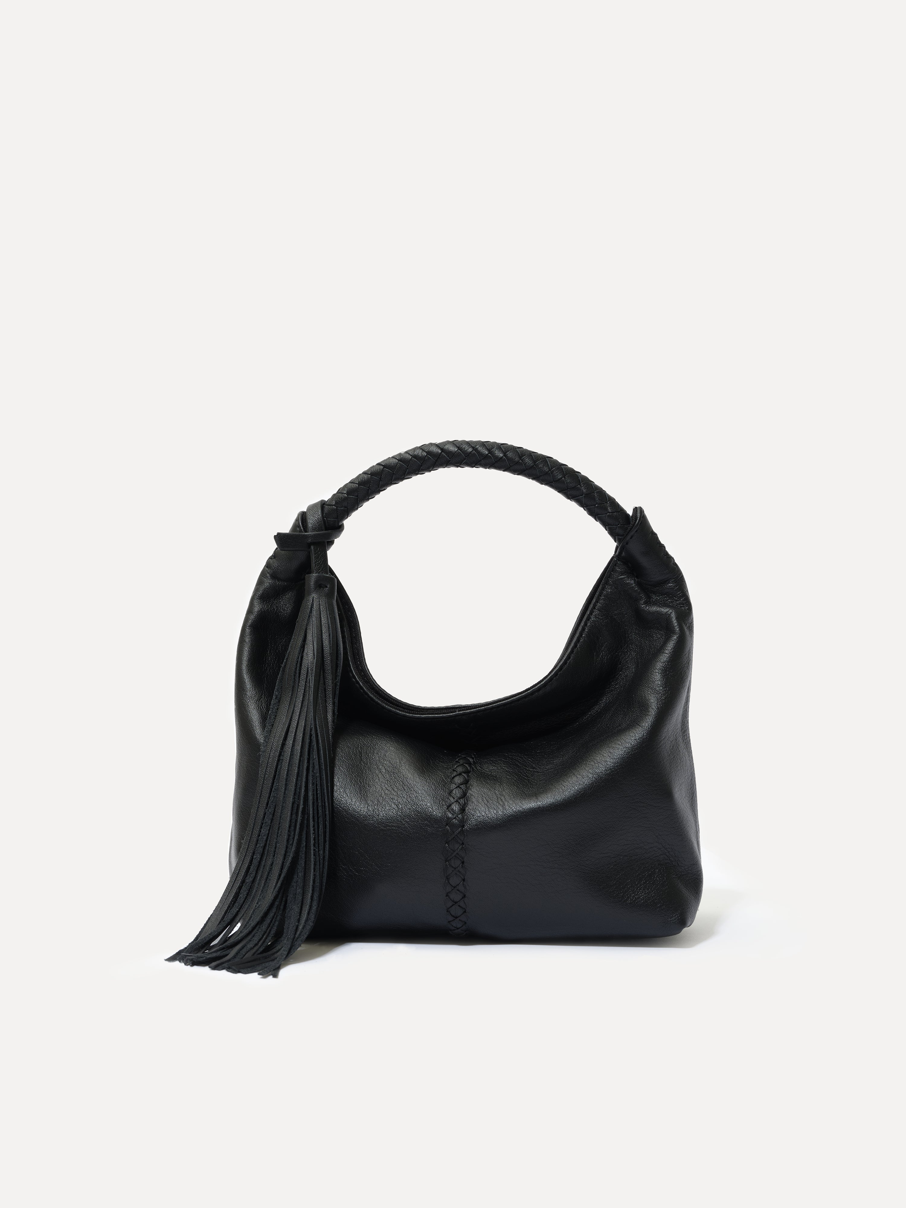 MINI GALIA - Mini tote bag with woven handle and removable tassel charm