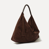 GALIA - Oversized tote bag with woven handle and removable tassel charm