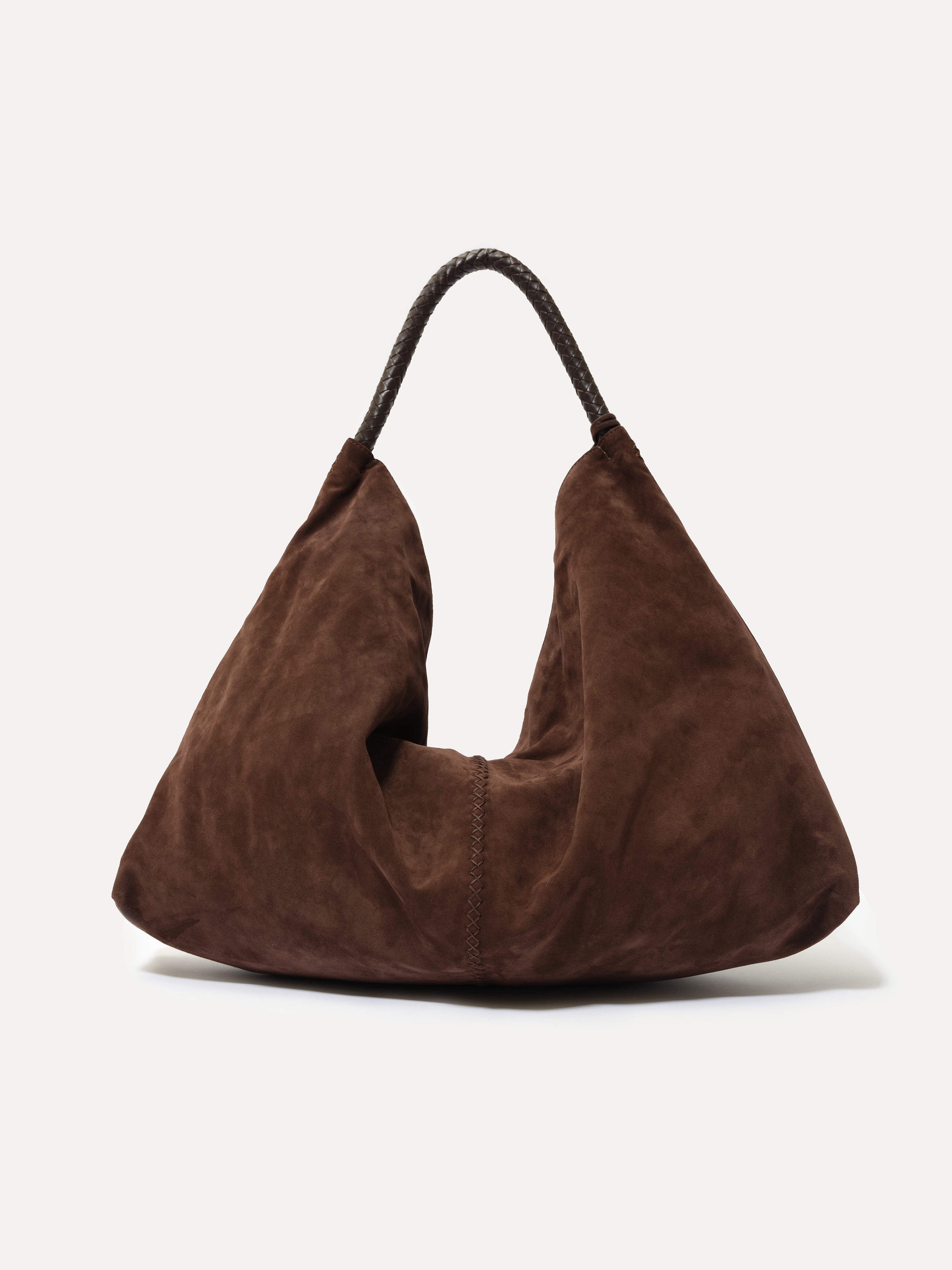 GALIA - Oversized tote bag with woven handle and removable tassel charm