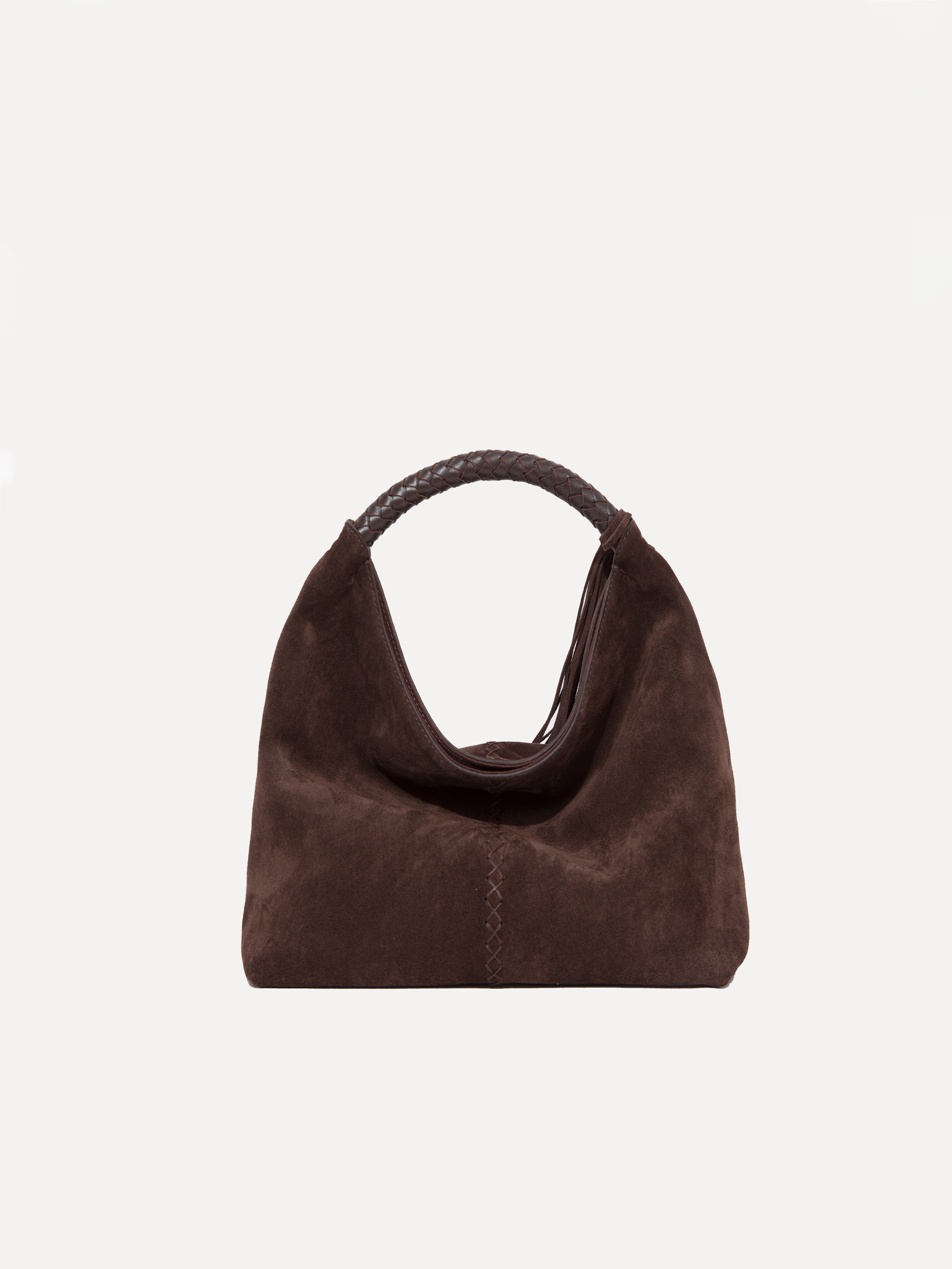 MINI GALIA - Mini tote bag with woven handle and removable tassel charm