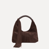 MINI GALIA - Mini tote bag with woven handle and removable tassel charm