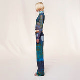 CODY - Mesh-panelled printed turtleneck top